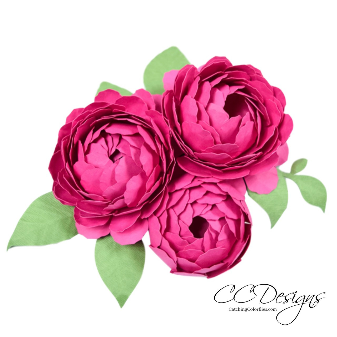 Peony Paper Flower Template Catching Colorflies