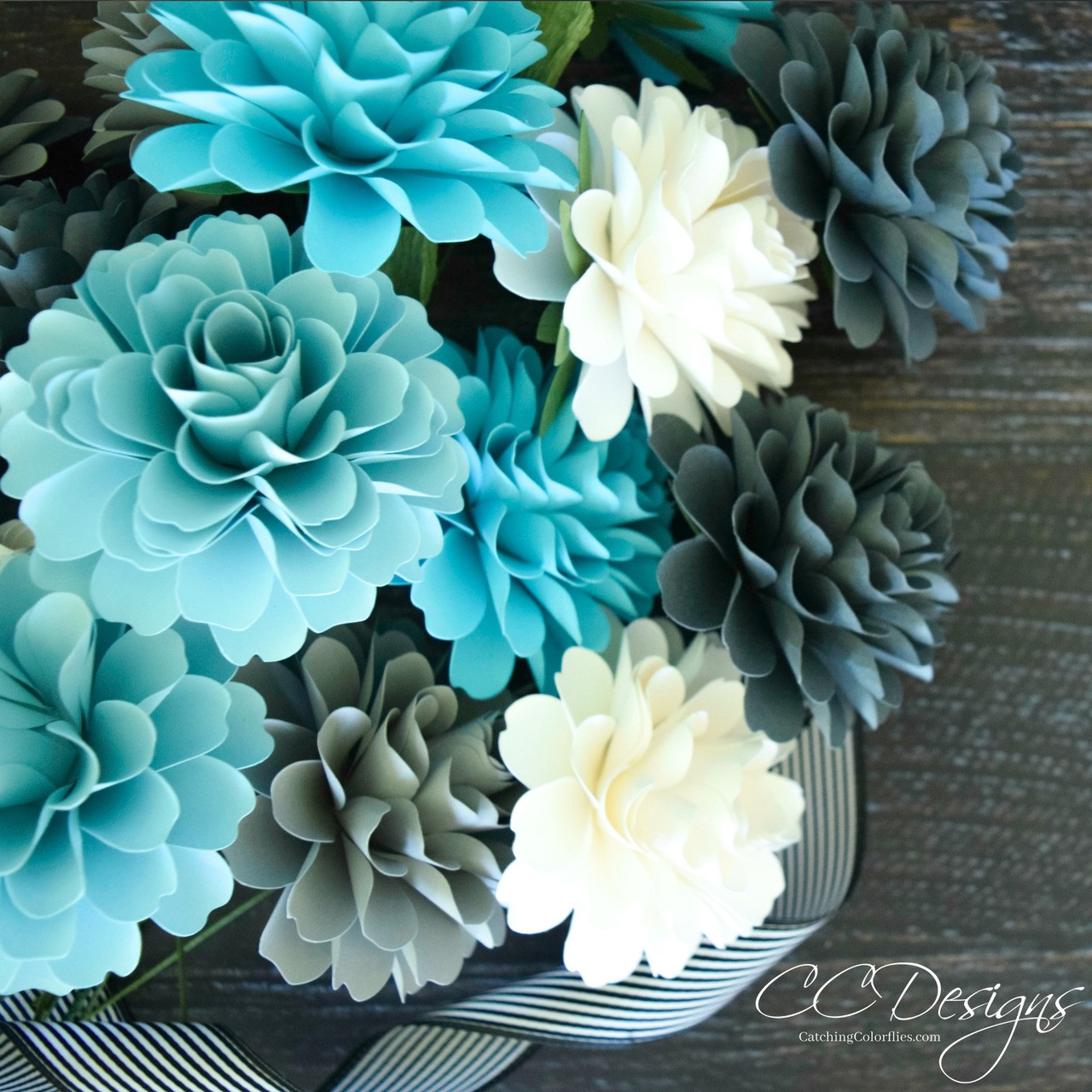 Download Dahlia Paper Flower Templates - Catching Colorflies