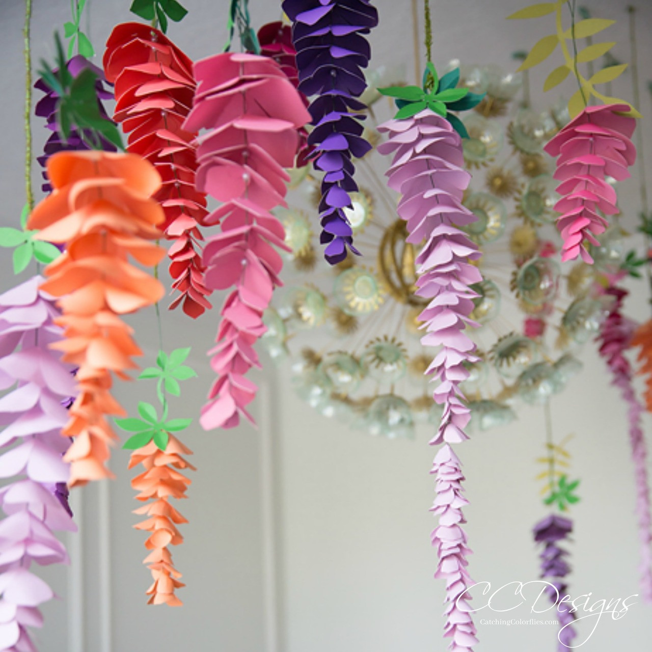 hanging paper wisteria flower templates catching colorlfies paper flower video download