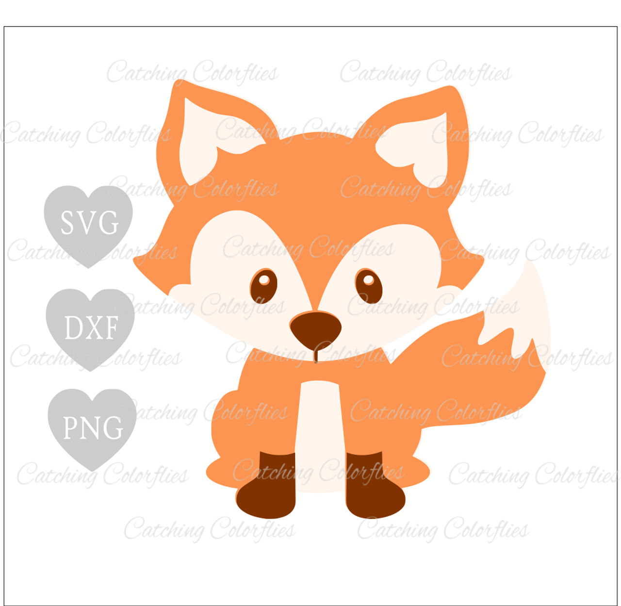 Download Cute Baby Fox SVG - Catching Colorlfies