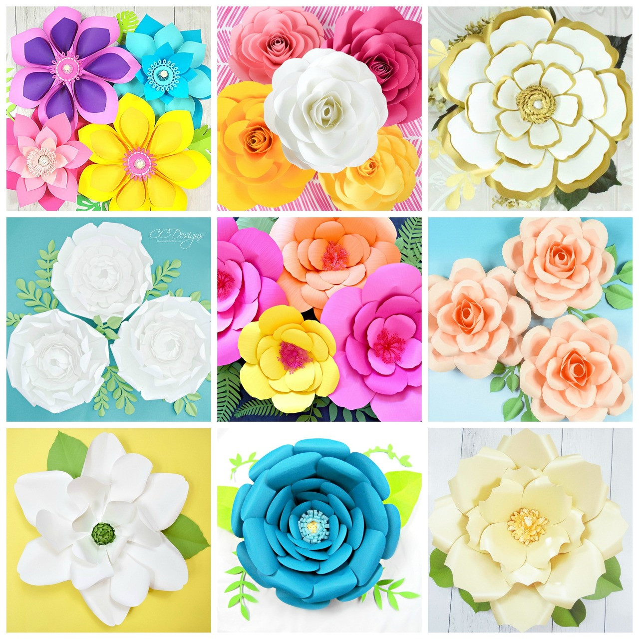 Download Giant Paper Flower Template Bundle - 60+ Templates