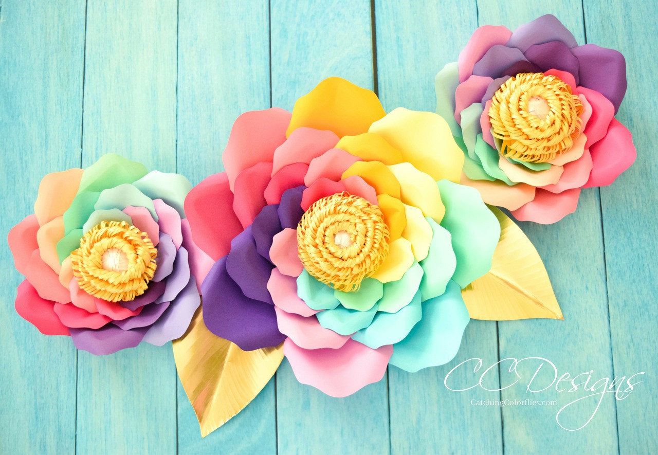 iris unicorn rainbow flowers large rainbow paper flowers
