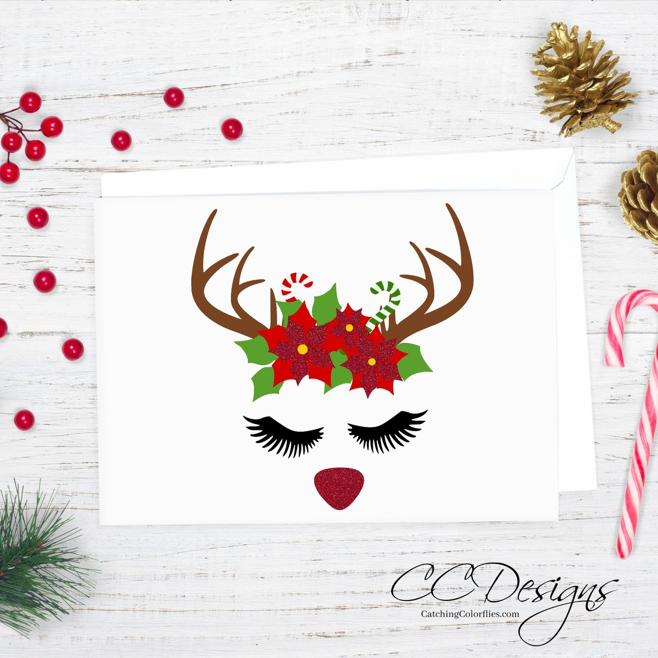Download Red Nose Rudolph Reindeer Head SVG Cut File - Catching ...