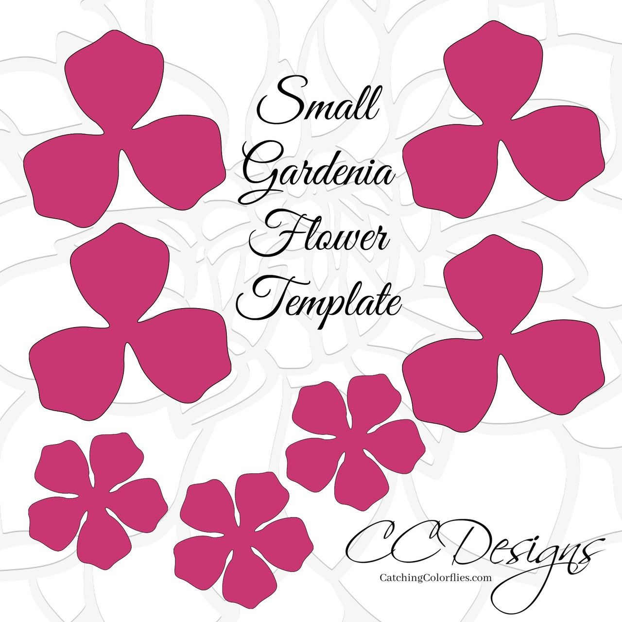 small gardenia paper flower template catching colorlfies