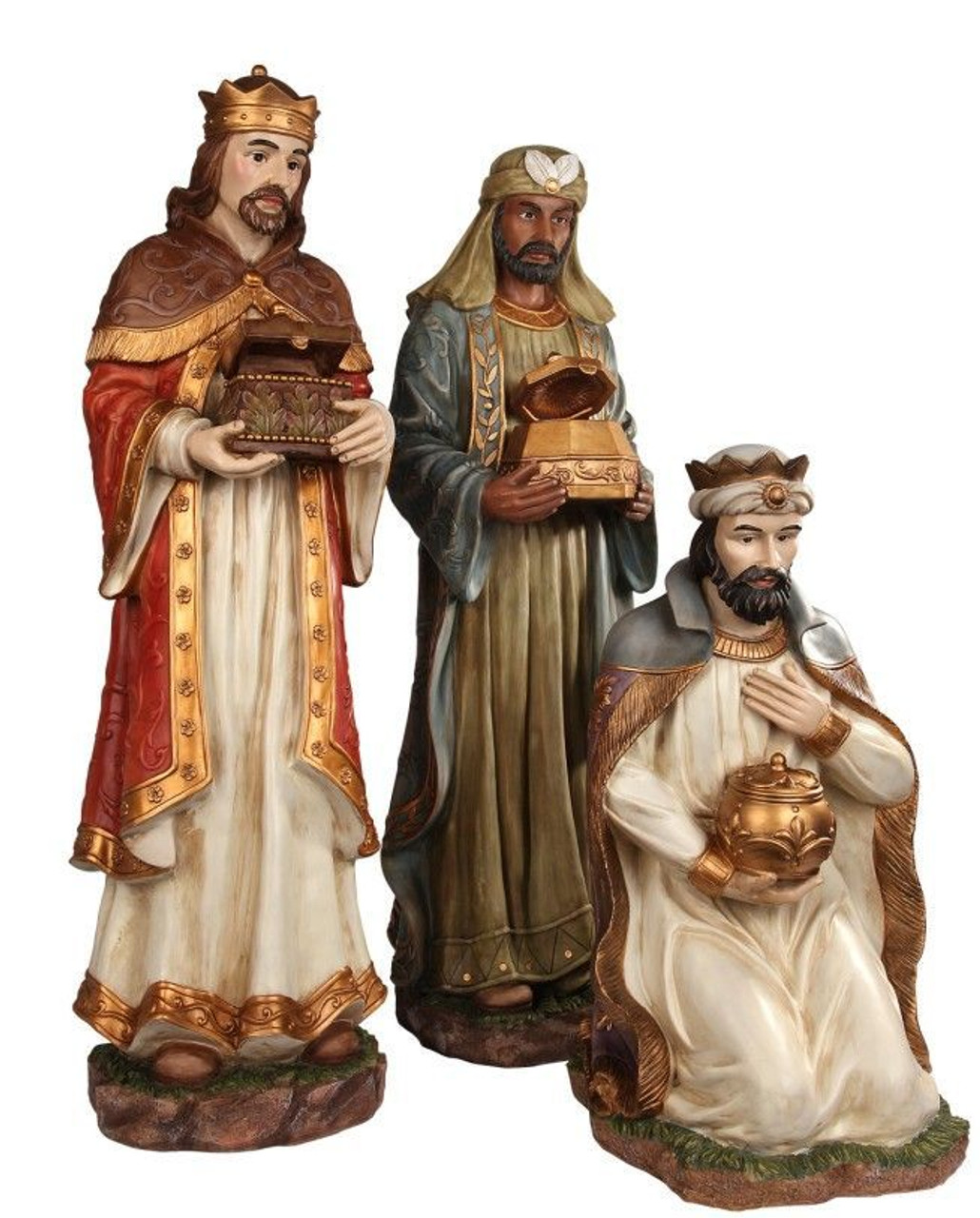 3 Piece Nativity | 3 Kings | Hand-Painted | 24-1/2" to 40" | PT9242E