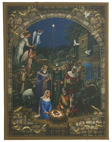 Nativity Wall Art Canvas Lighted 18" x 24" RAZ3311360 F.C