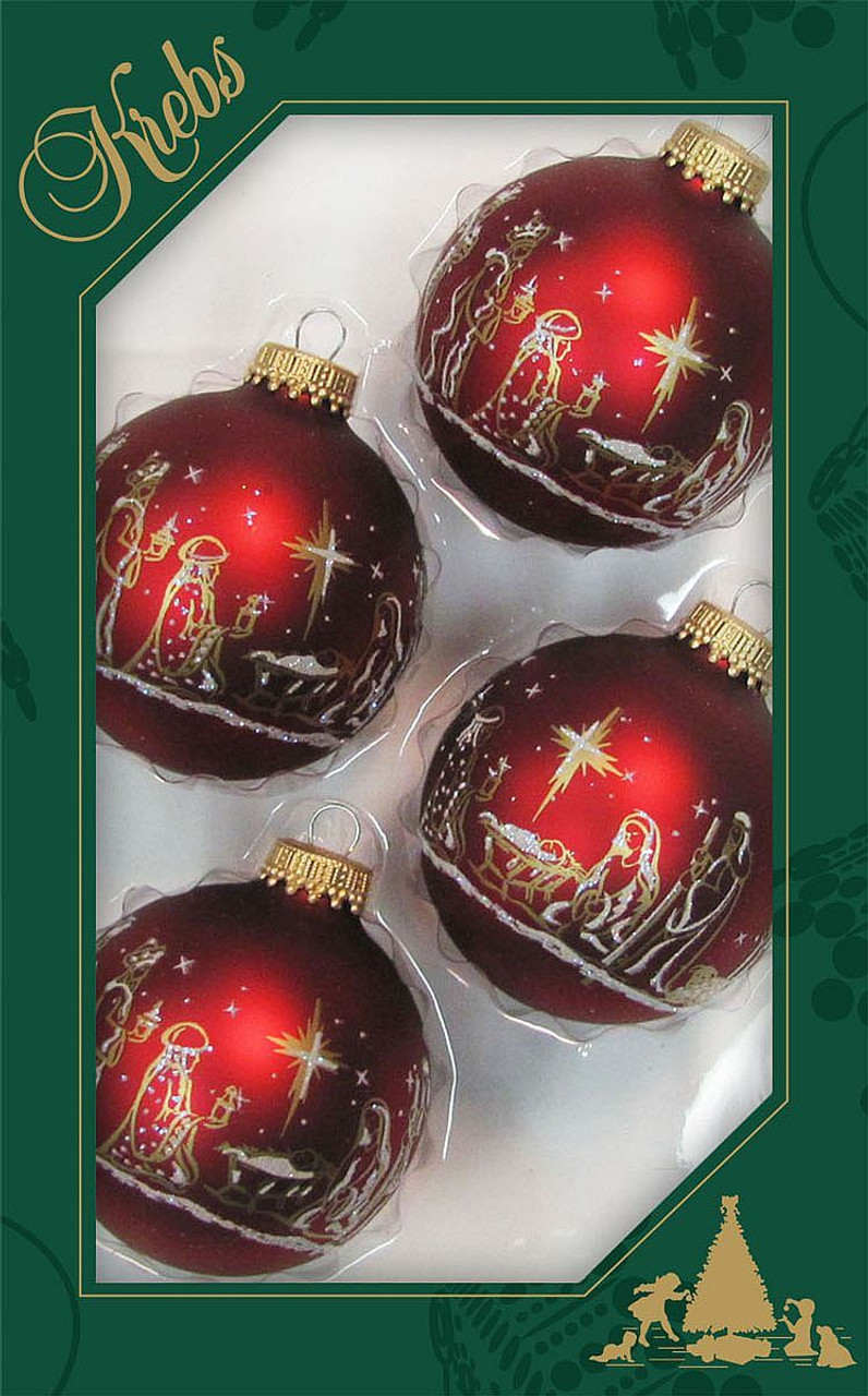 nativity christmas ornament red globe with gold silver glitter 2 and 5 eighths inches set - Red And Gold Christmas Decorations nativity christmas ornament red globe with gold silver glitter 2 and 5 eighths inches set - Red And Gold Christmas Decorations