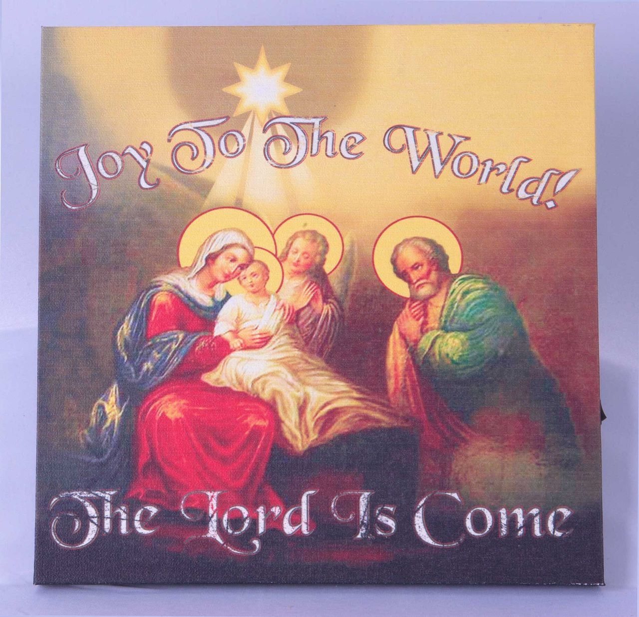 Nativity Wall Art Joy to The World Canvas Lighted 10" x 10