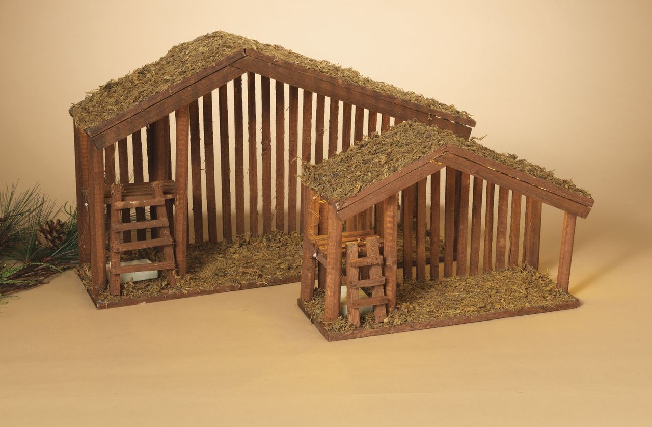 Nativity Stable Wood & Moss Lighted F.C. Ziegler Company