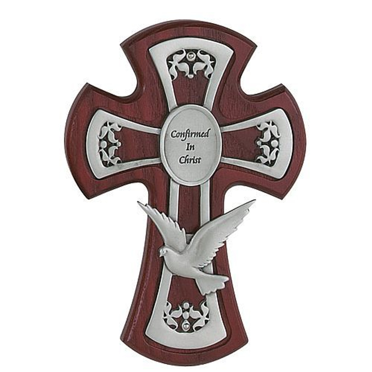 Confirmation Cross Cherry Finish Confirmed In Christ Dove 6" F.C. Ziegler Company