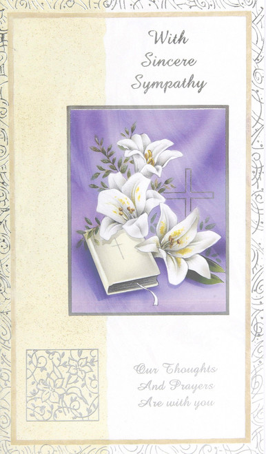 sympathy greeting card with deepest sympathy christ floral