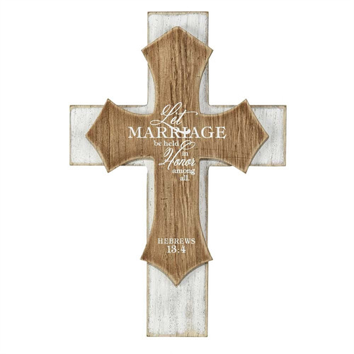 Marriage Wall Cross 8”x 10” Cross On Cross with Scripture CRWW1