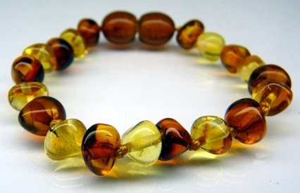 bi-color amber teething bracelets
