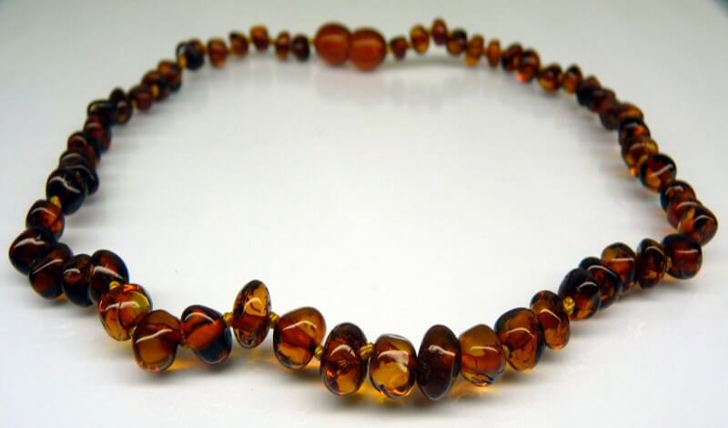cognac amber teething necklace