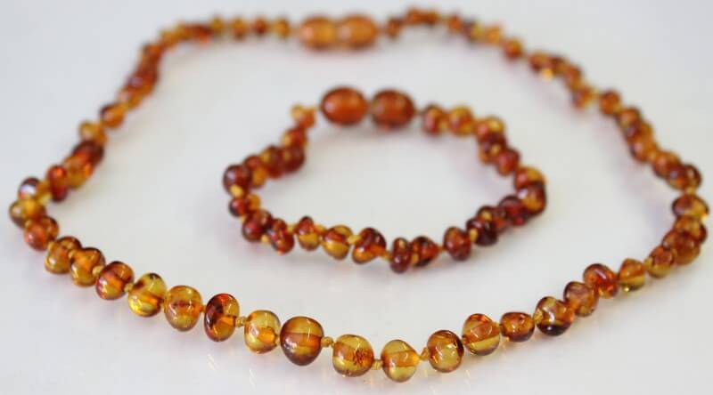 cognac amber necklace for mum and baby
