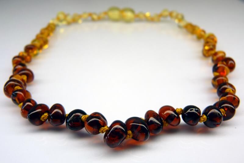 dew drop amber teething necklace