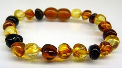 multi color amber teething necklace
