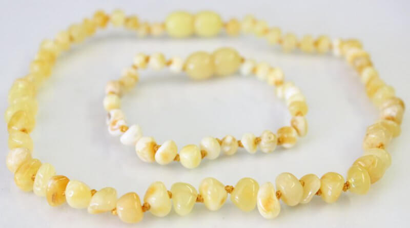 natural white amber teething necklace