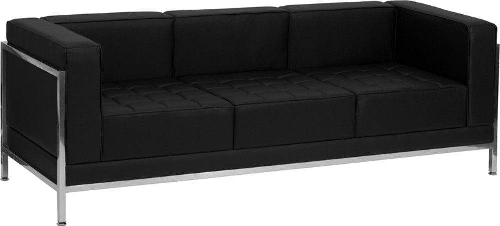 imagination office series black leather sofa lounge set 4 pieces