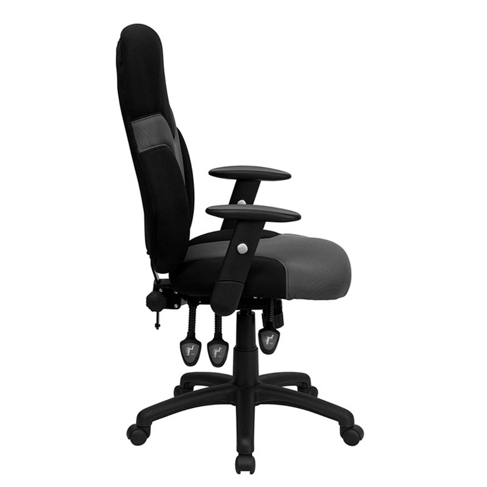 flash furniture high back ergonomic black and gray mesh swivel task