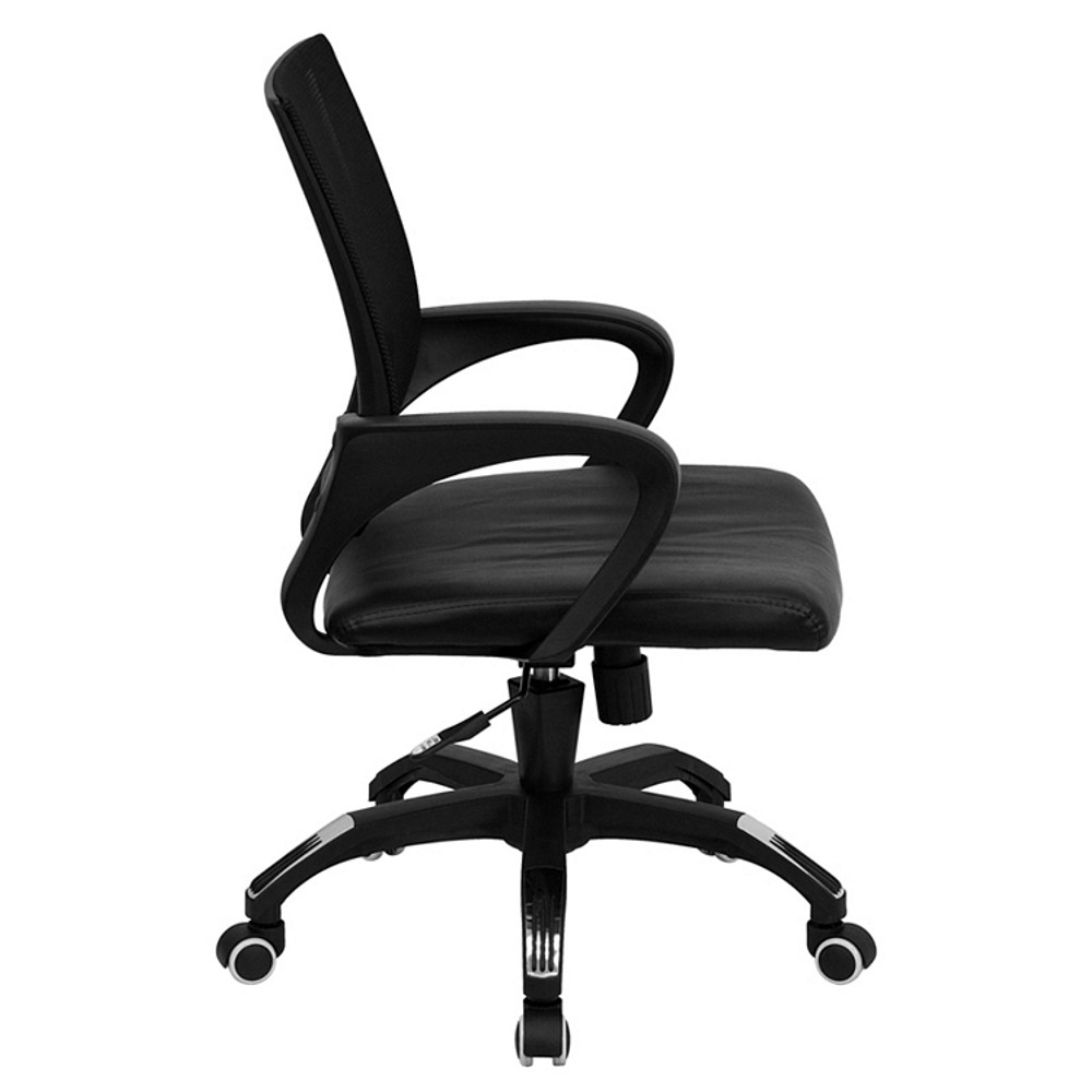 flash furniture mid back black mesh swivel task chair with black
