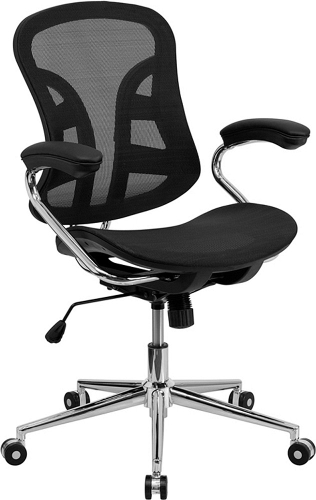 flash furniture mid back transparent black mesh swivel task chair