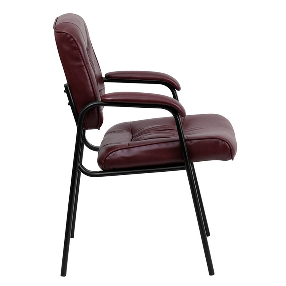 flash furniture burgundy leather executive side reception chair with