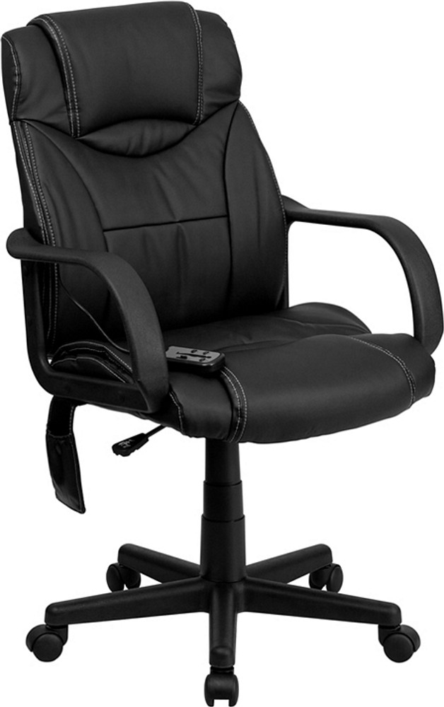 flash furniture high back massaging black leather executive swivel