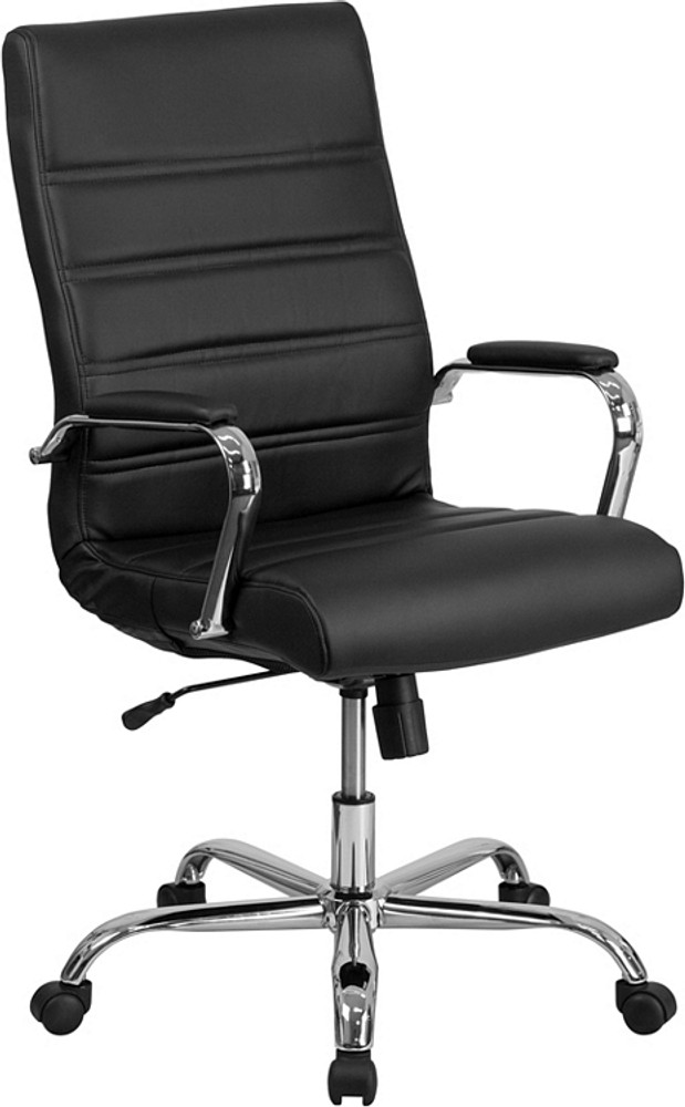 flash furniture high back black leather executive swivel chair with