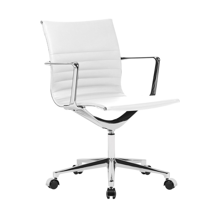 Fine Mod Em Office Chair Mid Back, White