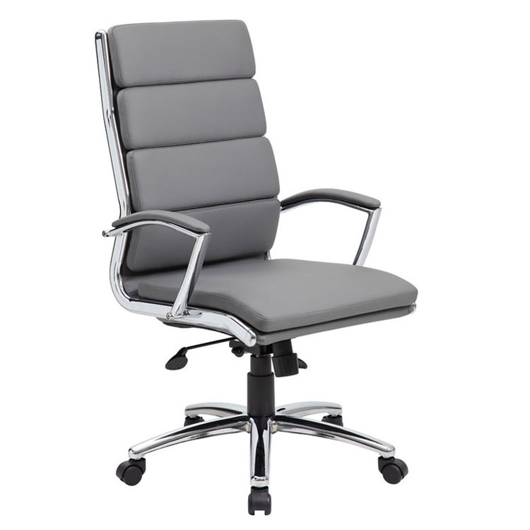 Boss Executive CaressoftPlus Chair with Metal Chrome Finish B9471-GY