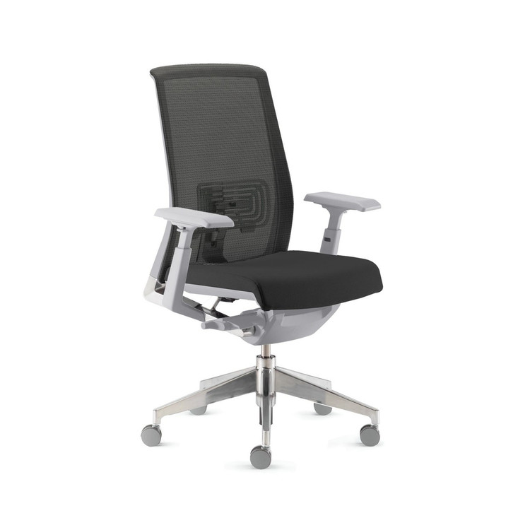Haworth Very Chair Gray Frame Gray Seat Black Mesh Back Fully Adjustable Model