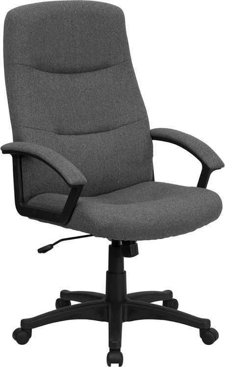 flash furniture high back gray fabric executive swivel chair with