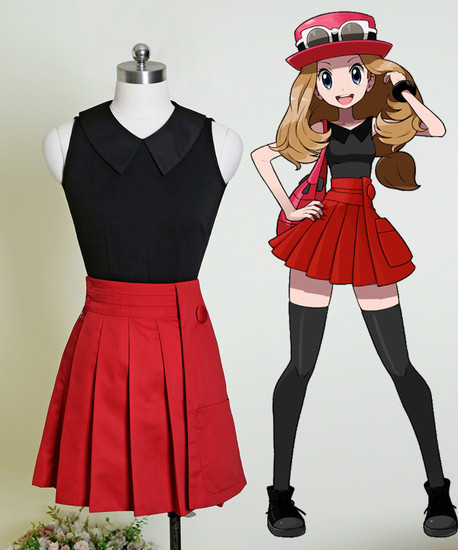 Pok\u00e9mon Cosplay Serena Costume Blouse \u0026 Skirt