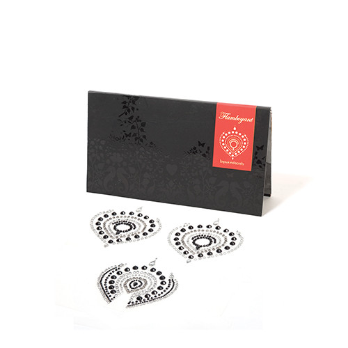 Bijoux Indiscrets Flamboyant Crystal Pasties - Black/Gray