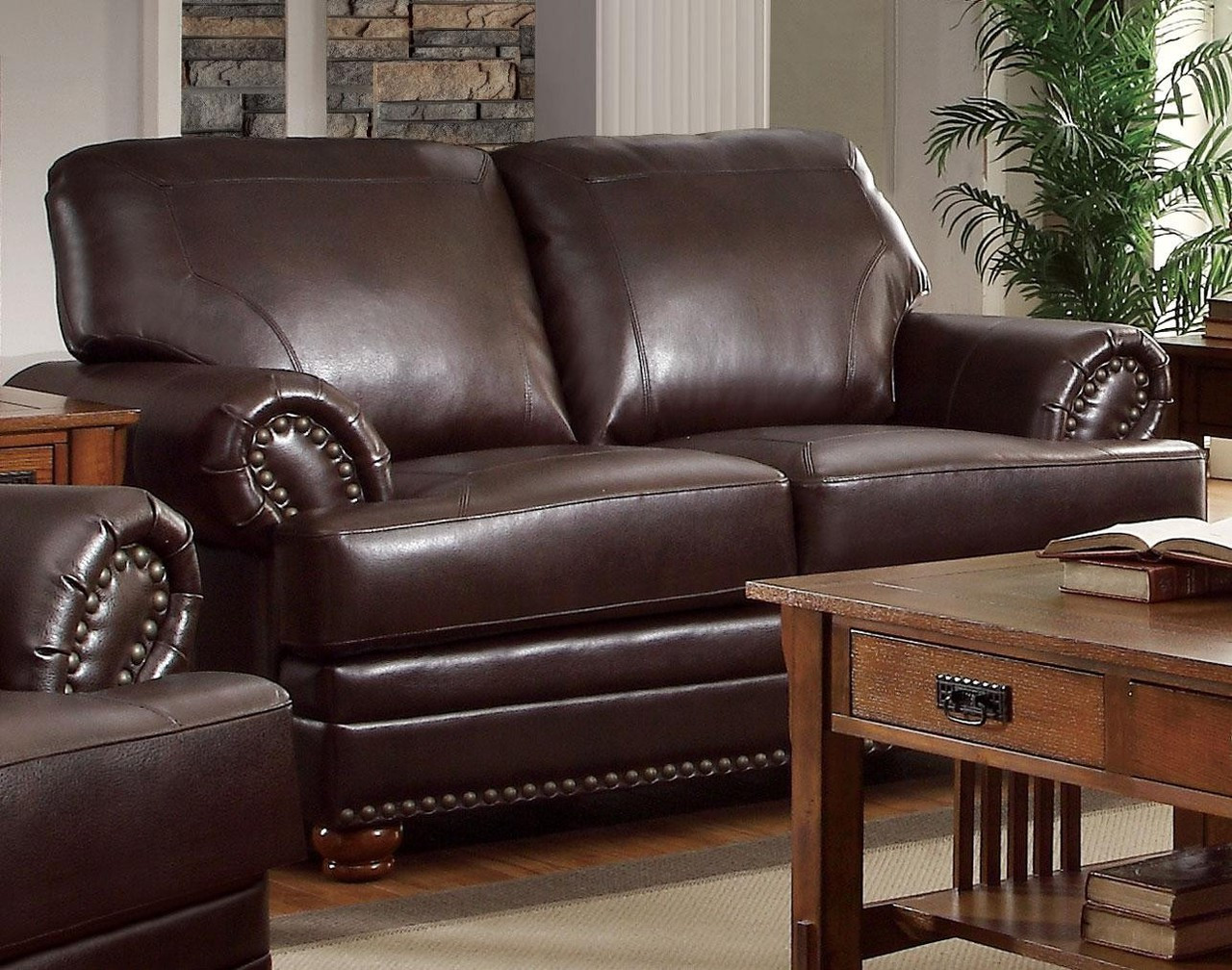 Coaster Colton Traditional Love Seat in Dark Brown