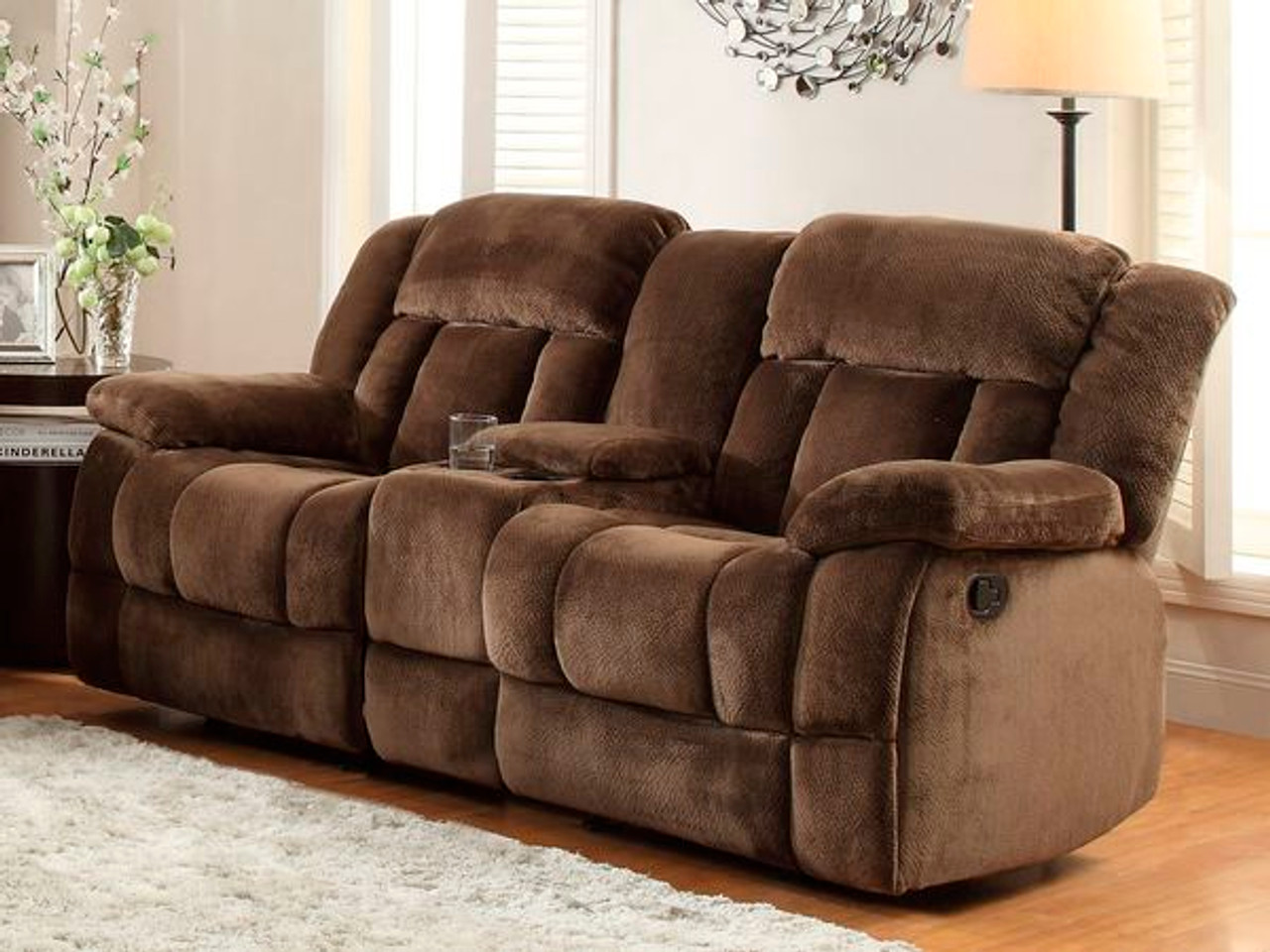 Homelegance Laurelton Dual Reclining Loveseat With Console