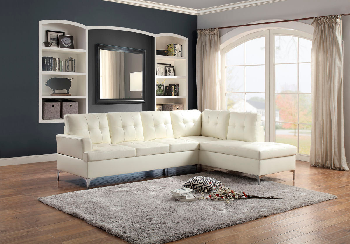 Homelegance Barrington Bi Cast Sectional Sofa in White