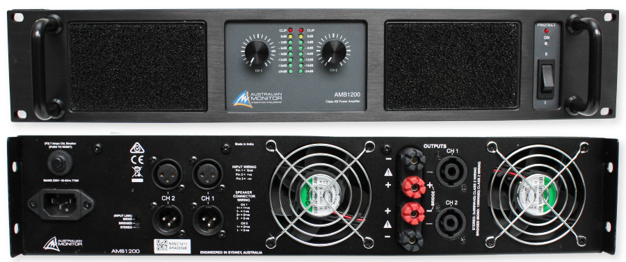 Australian Monitor AMB1200 Class AB Stereo 1200W Power Amplifier
