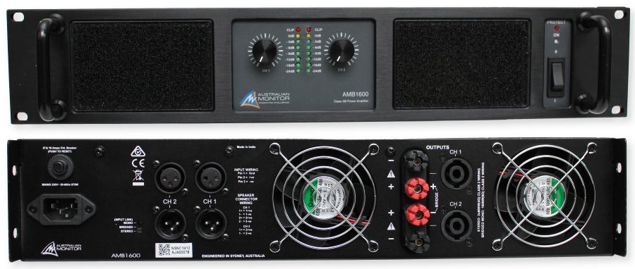 Australian Monitor AMB1600 Class AB Stereo 1600W Power Amplifier