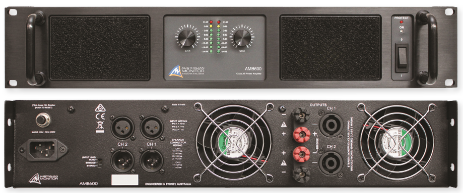 Australian Monitor AMB600 Class AB Stereo 600W Power Amplifier