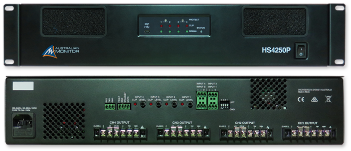 Australian Monitor HSP 4120/4250 Quad-Channel 2RU Class D Power Amplifier