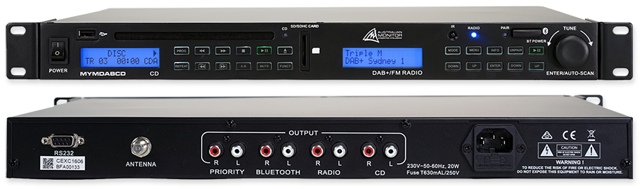 Australian Monitor MYMDABCD CD/ USB / DAB+ & FM Tuner / Bluetooth Receiver