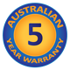 5 Year Australian Warranty