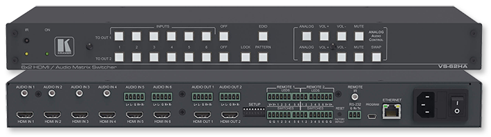 Kramer VS-62HA 6x2 4K60 HDMI Automatic Matrix Switcher