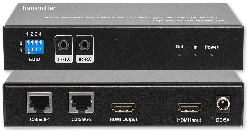 Pro2 H2SPC5L 2-Way HDMI Splitter with IR Over Single Cat5 - transmitter