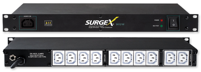 SurgeX Advanced SX1210 Series 1RU Rack Mount Surge Eliminator With 11 IEC Receptacles
