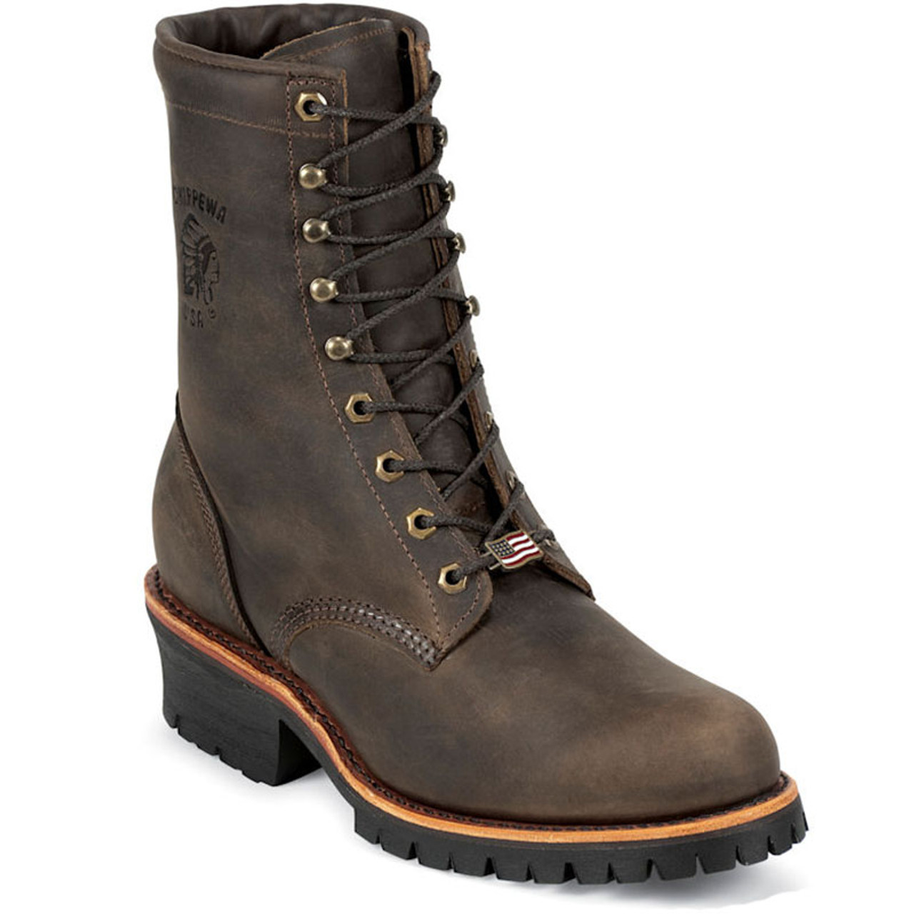 Chippewa 20091 USA Steel Toe Non-Insulated Chocolate Apache Logger Boots - Family Footwear Center