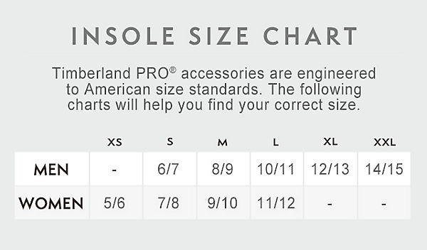 timberland shoe chart