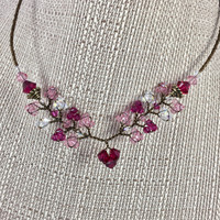 Light Pink, Cranberry and Clear Concerto Crystal Necklace w Magnetic Closure Light Pink, Cranberry and Clear Concerto Crystal Necklace w Magnetic Closure